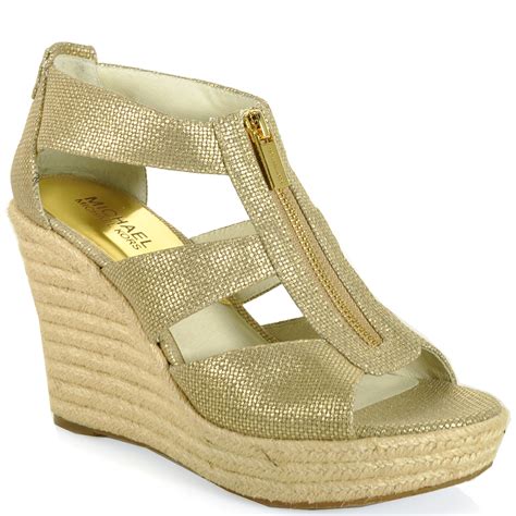 espadrilles michael kors goud|michael kors espadrille wedges.